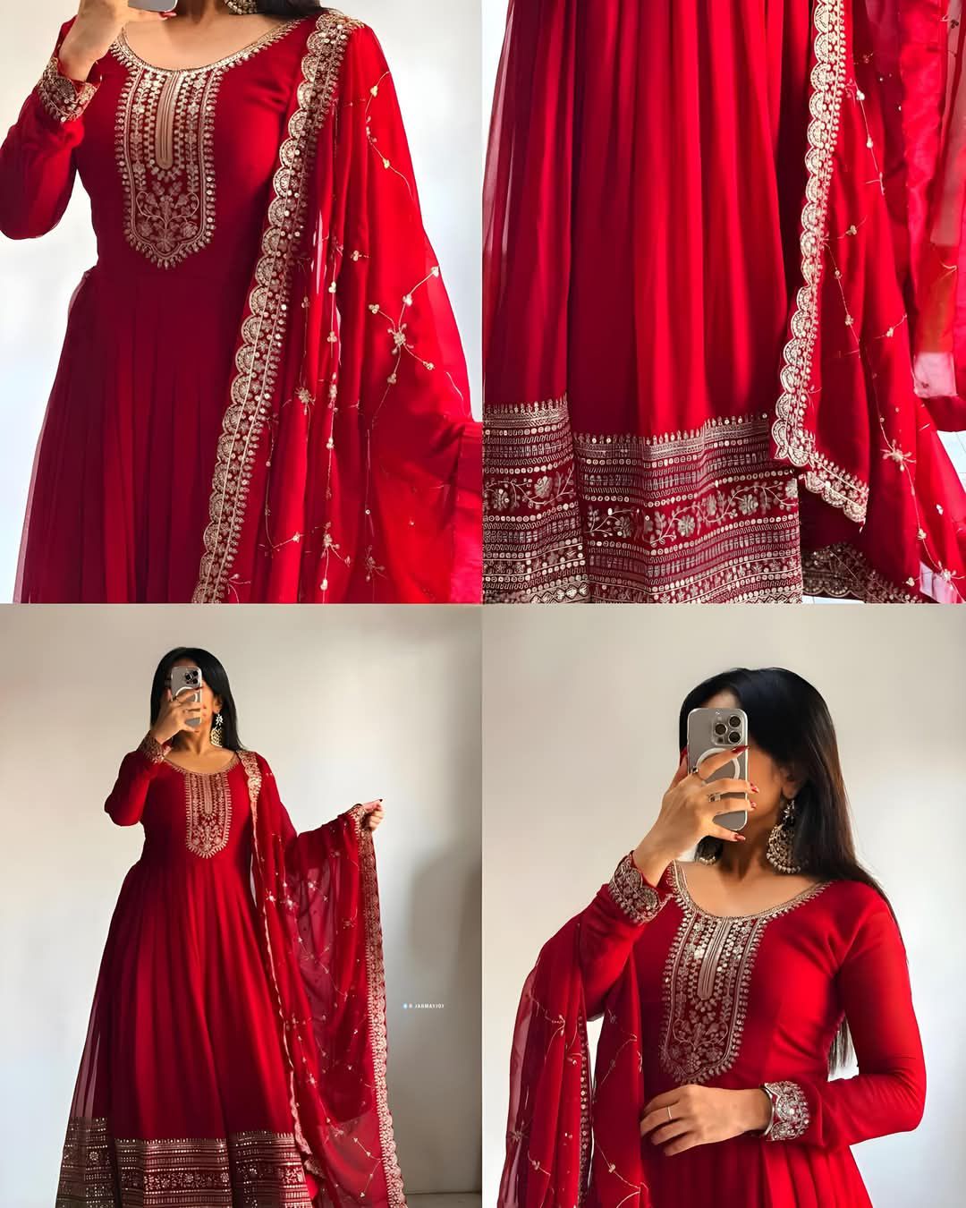 Luxury Maroon Embroidered Anarkali Suit