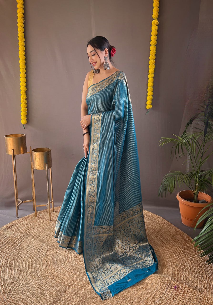 Soft Copper Silk Saree with Intricate Weaves & Regal Touch