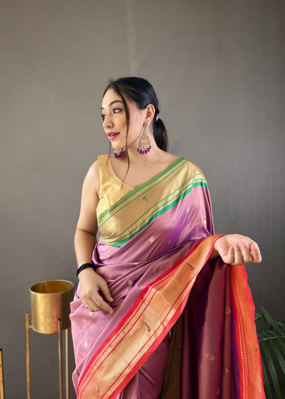 Paithani Saree with Ganga Jamuna Border and Rich Pallu