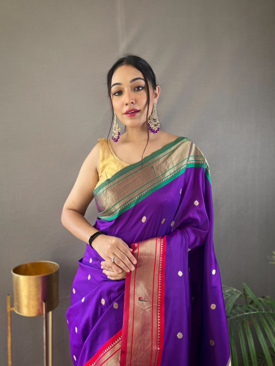Paithani Saree with Ganga Jamuna Border and Rich Pallu
