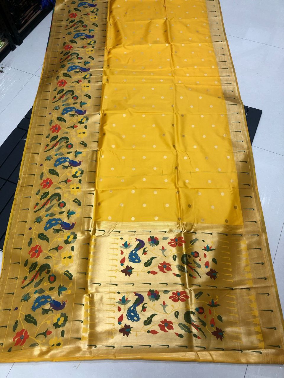 Pure Kanchivaram Paithani Silk Saree with Timeless Zari Beauty