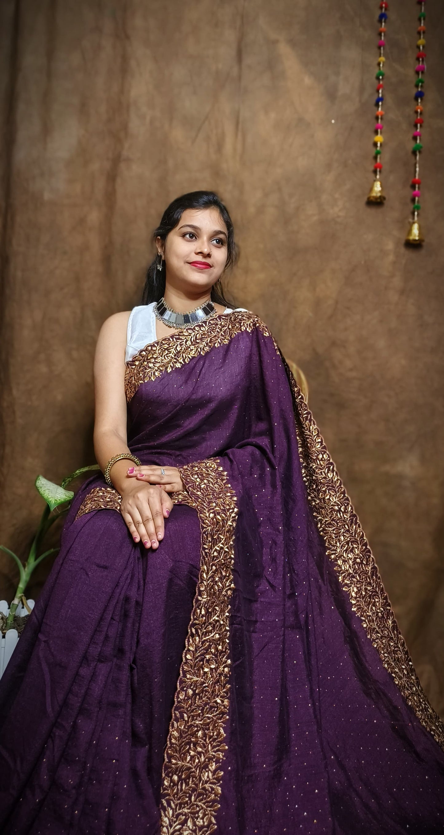 Premium Pure Vichitra Silk Saree with Heavy Zari Work Blouse
