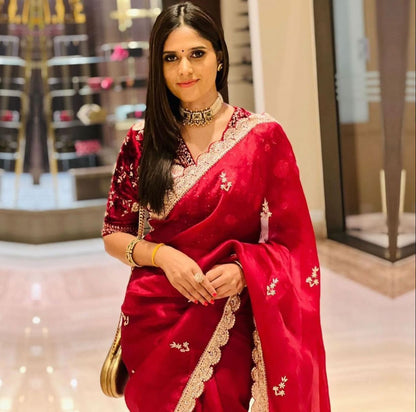 Elegant Organza Saree with Designer Blouse