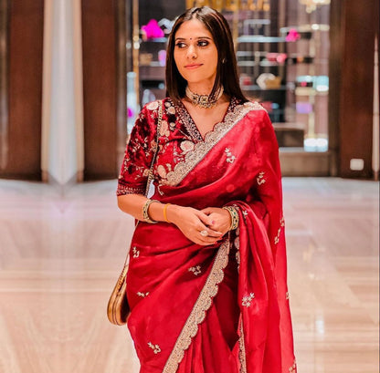Elegant Organza Saree with Designer Blouse