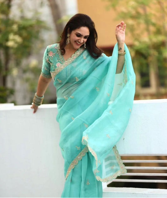 Elegant Organza Saree with Designer Blouse