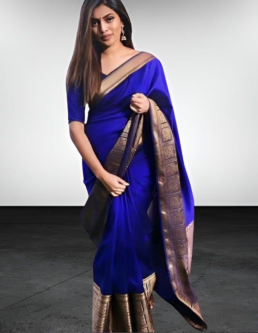 Royal  Lichi Silk Saree with Jacquard Rich Pallu