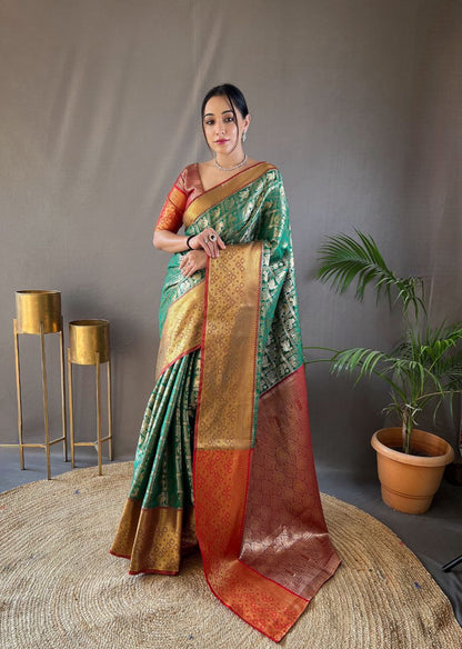 Elegant Pattu Silk Saree with Rich Contrast & Tradition