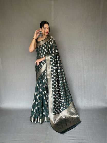 Pure Tabby Silk Saree with  Zari Elegance