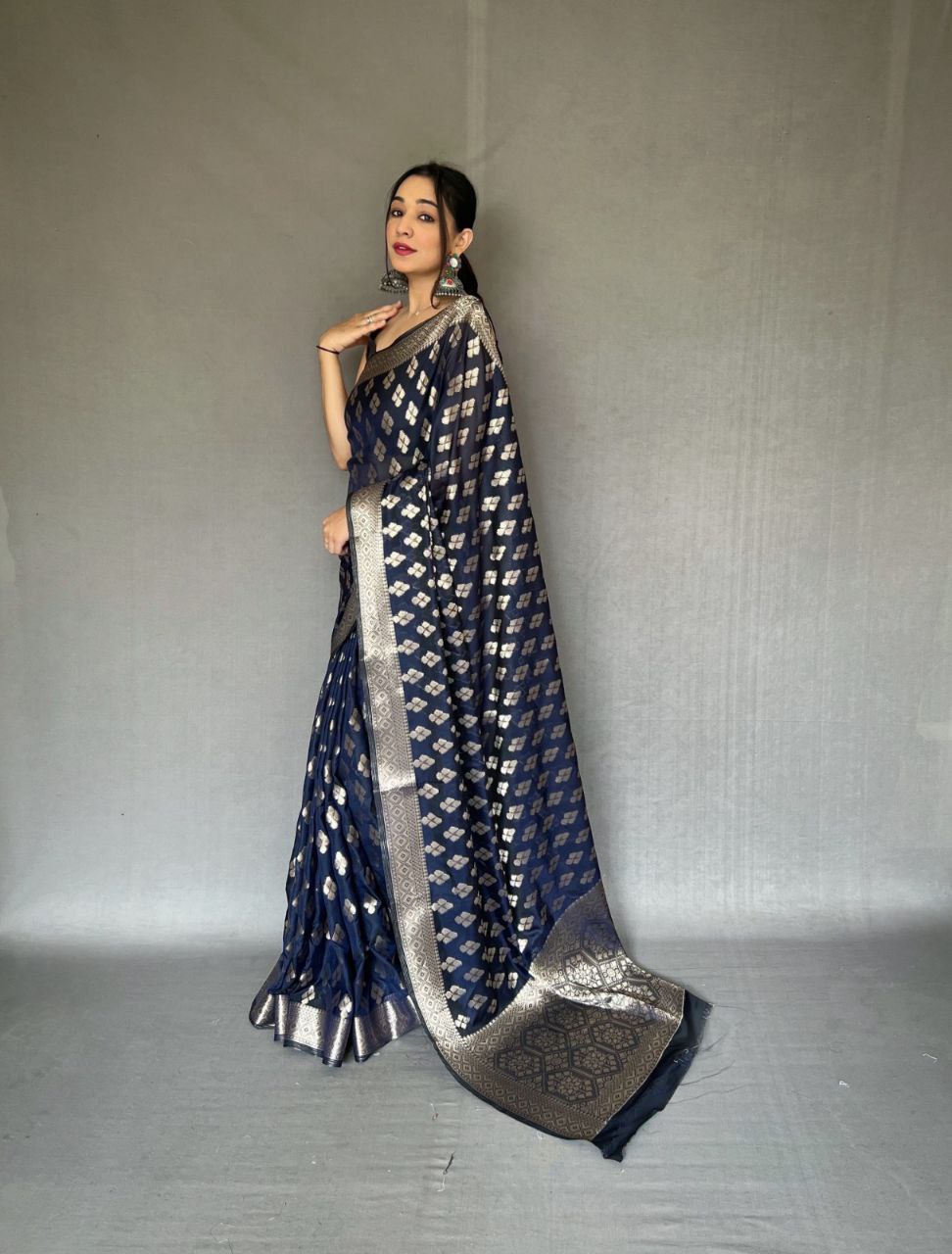 Pure Tabby Silk Saree with  Zari Elegance