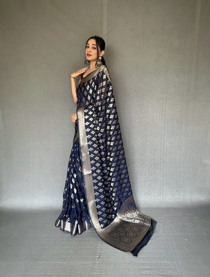 Pure Tabby Silk Saree with  Zari Elegance