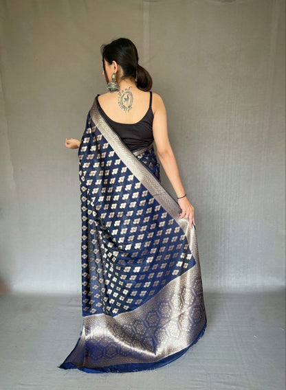 Pure Tabby Silk Saree with  Zari Elegance