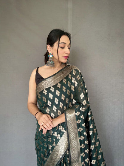 Pure Tabby Silk Saree with  Zari Elegance