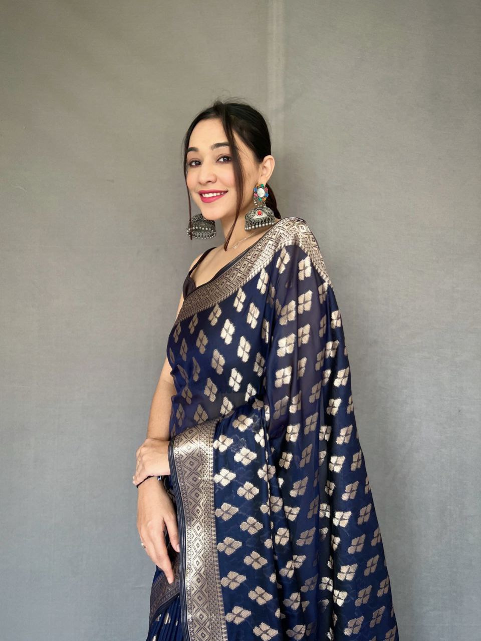 Pure Tabby Silk Saree with  Zari Elegance
