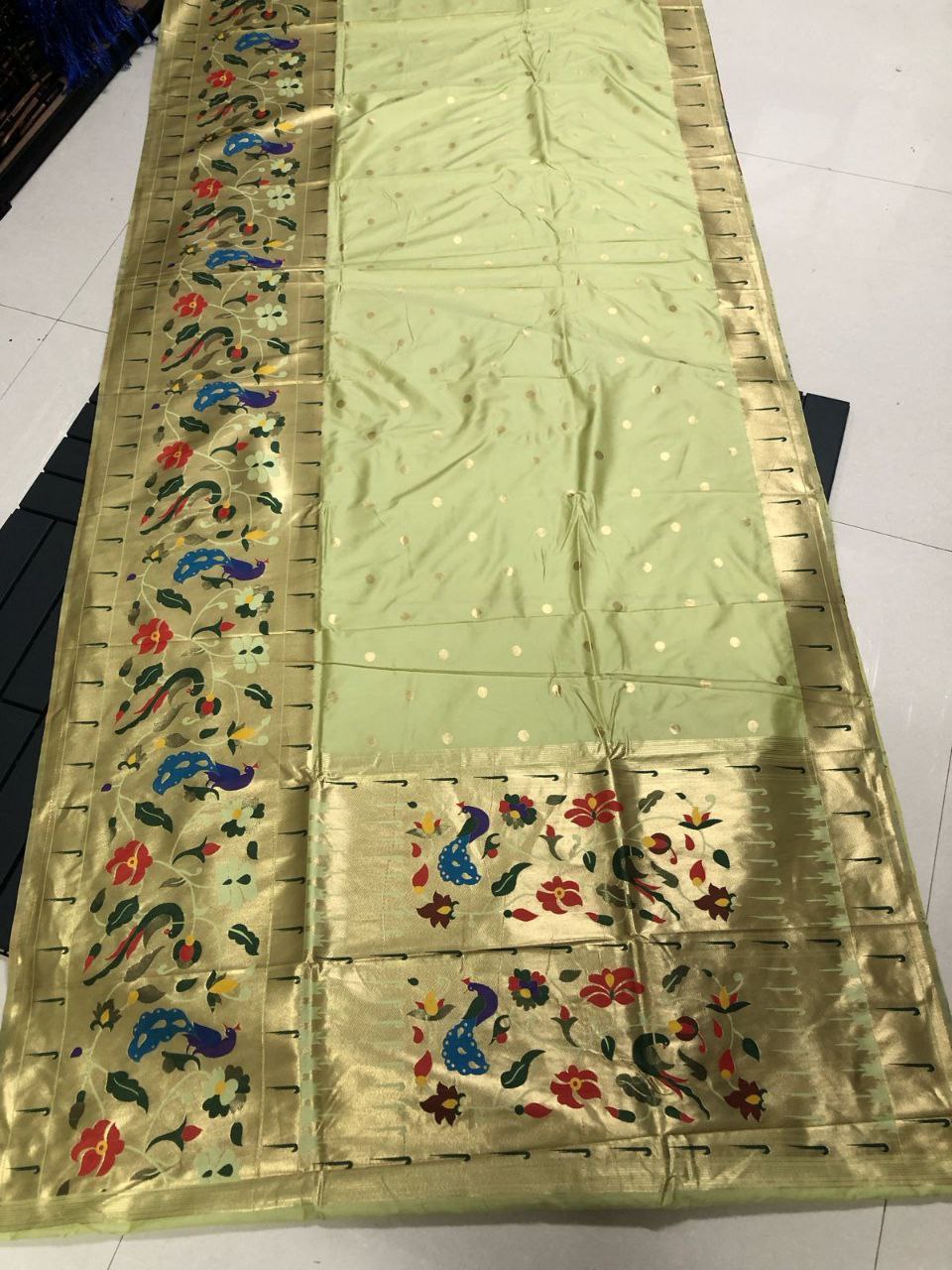 Pure Kanchivaram Paithani Silk Saree with Regal Zari Weaves