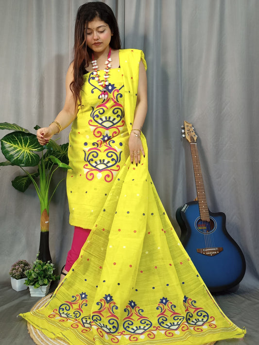 Jamdani Salwar Suit Piece (Dupatta + Body.  2pic)