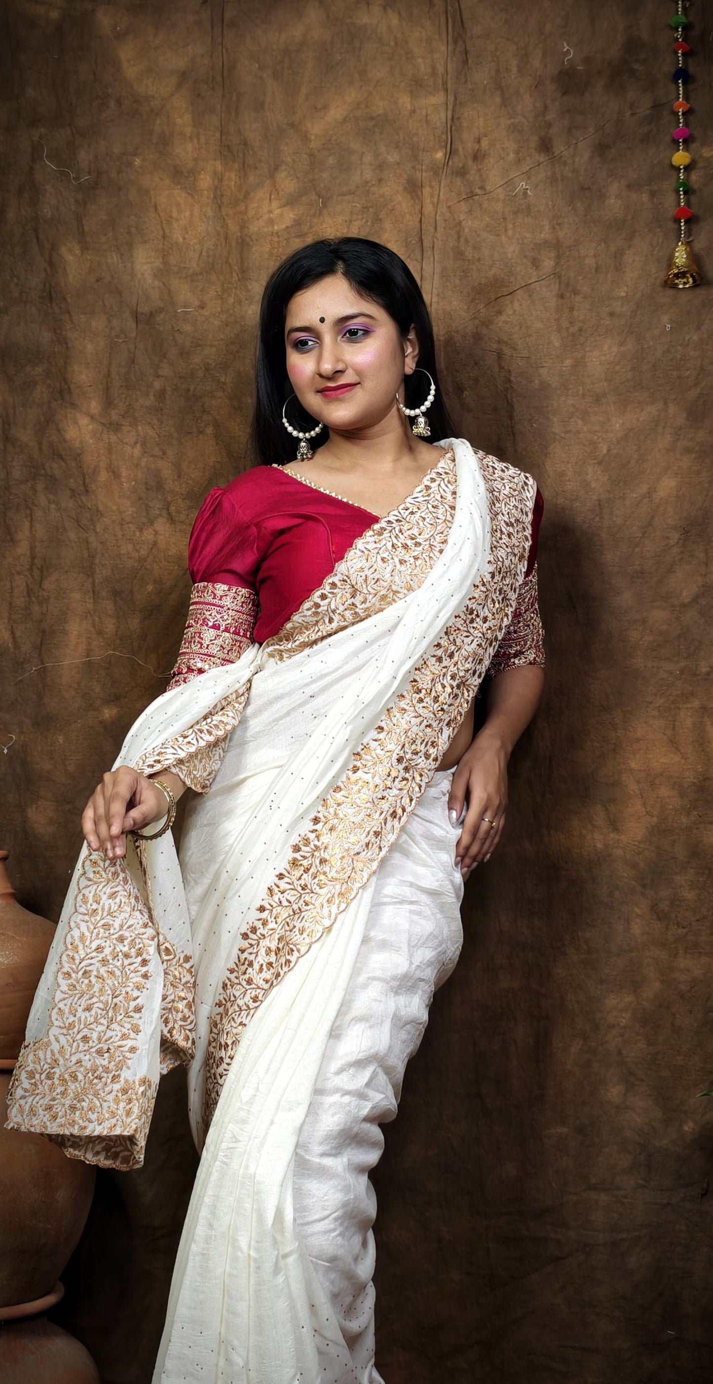 Premium Pure Vichitra Silk Saree with Heavy Zari Work Blouse