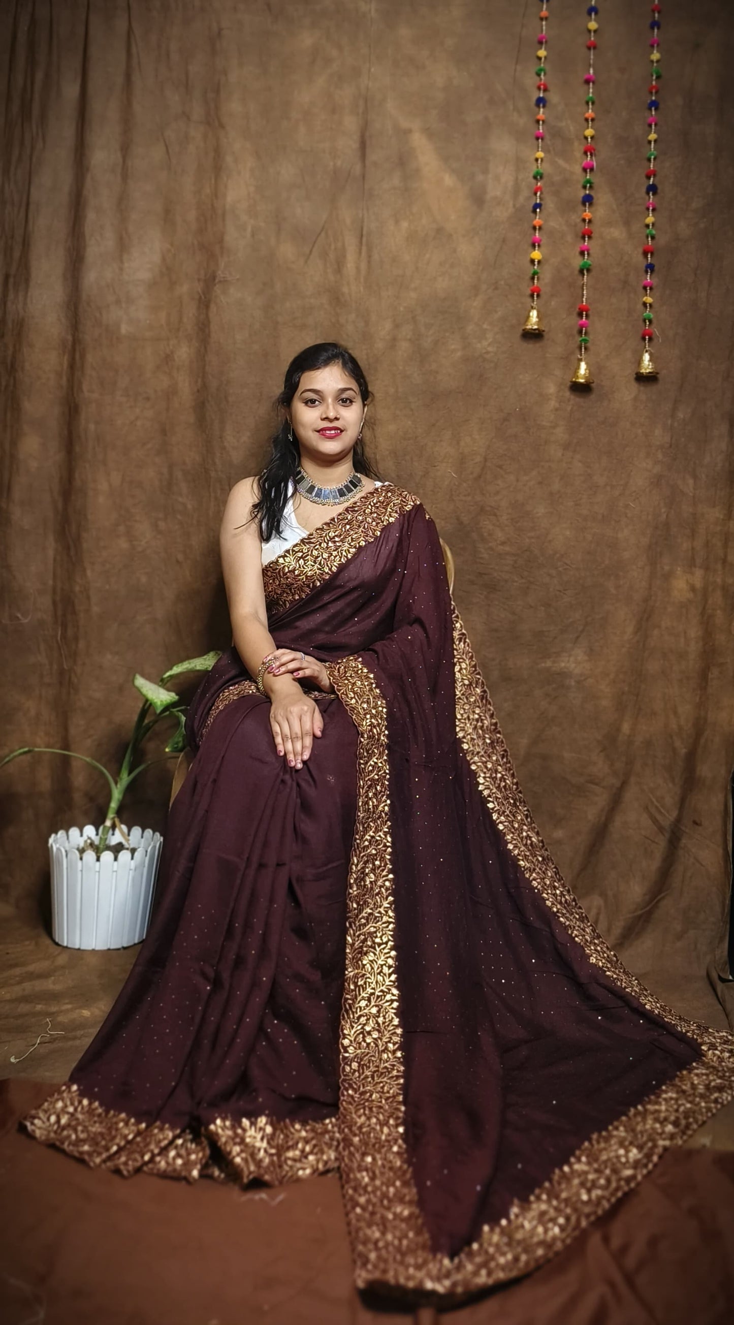 Premium Pure Vichitra Silk Saree with Heavy Zari Work Blouse