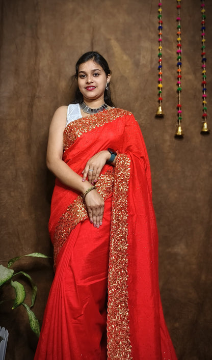 Premium Pure Vichitra Silk Saree with Heavy Zari Work Blouse