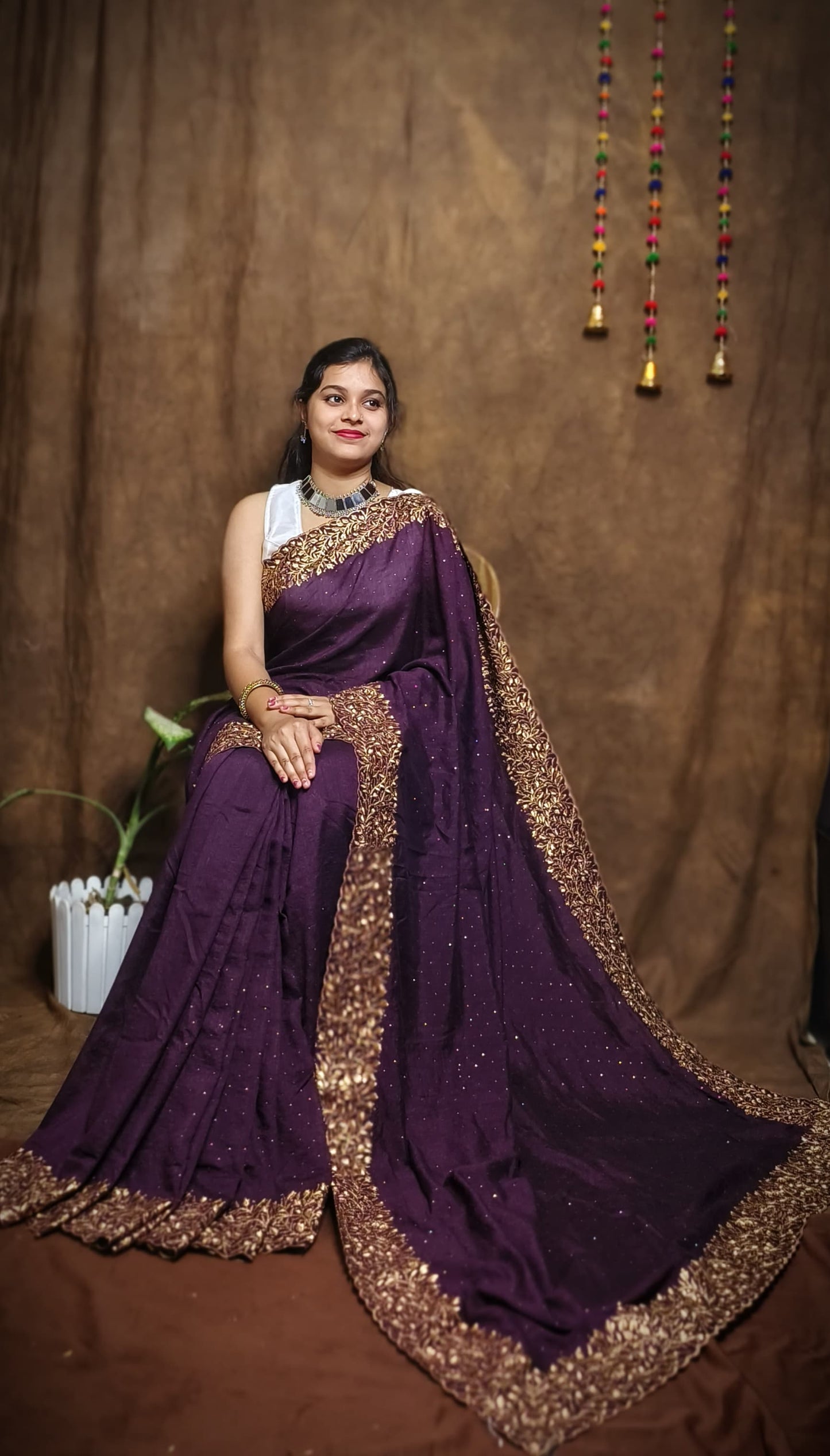 Premium Pure Vichitra Silk Saree with Heavy Zari Work Blouse