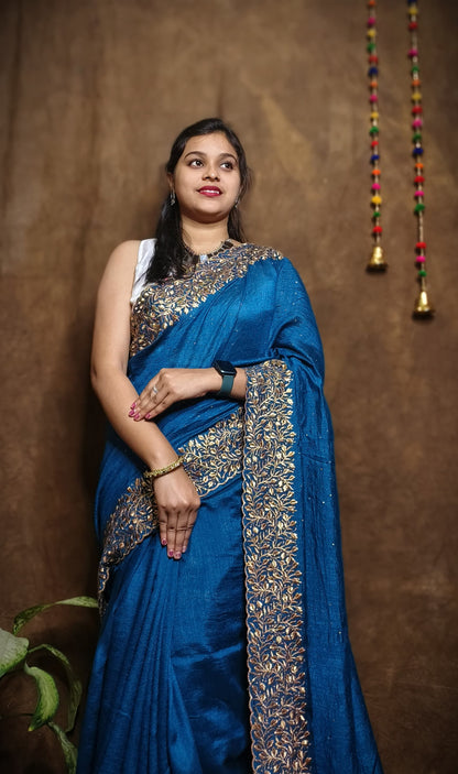 Premium Pure Vichitra Silk Saree with Heavy Zari Work Blouse
