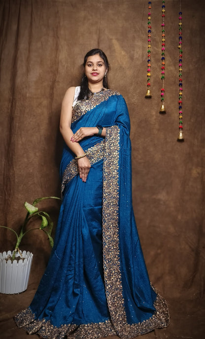Premium Pure Vichitra Silk Saree with Heavy Zari Work Blouse