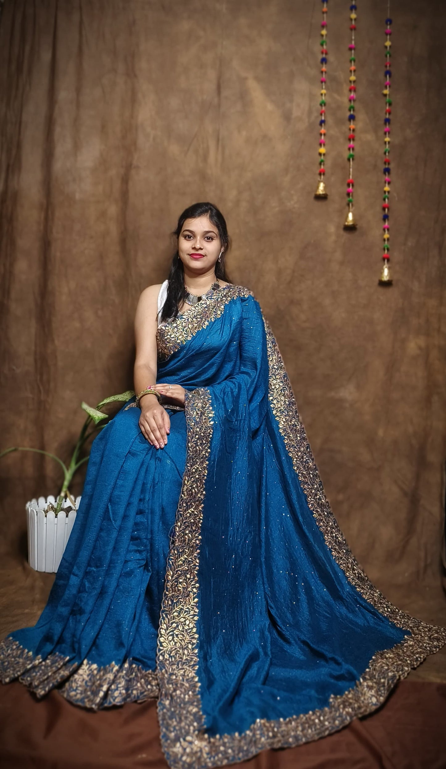Premium Pure Vichitra Silk Saree with Heavy Zari Work Blouse