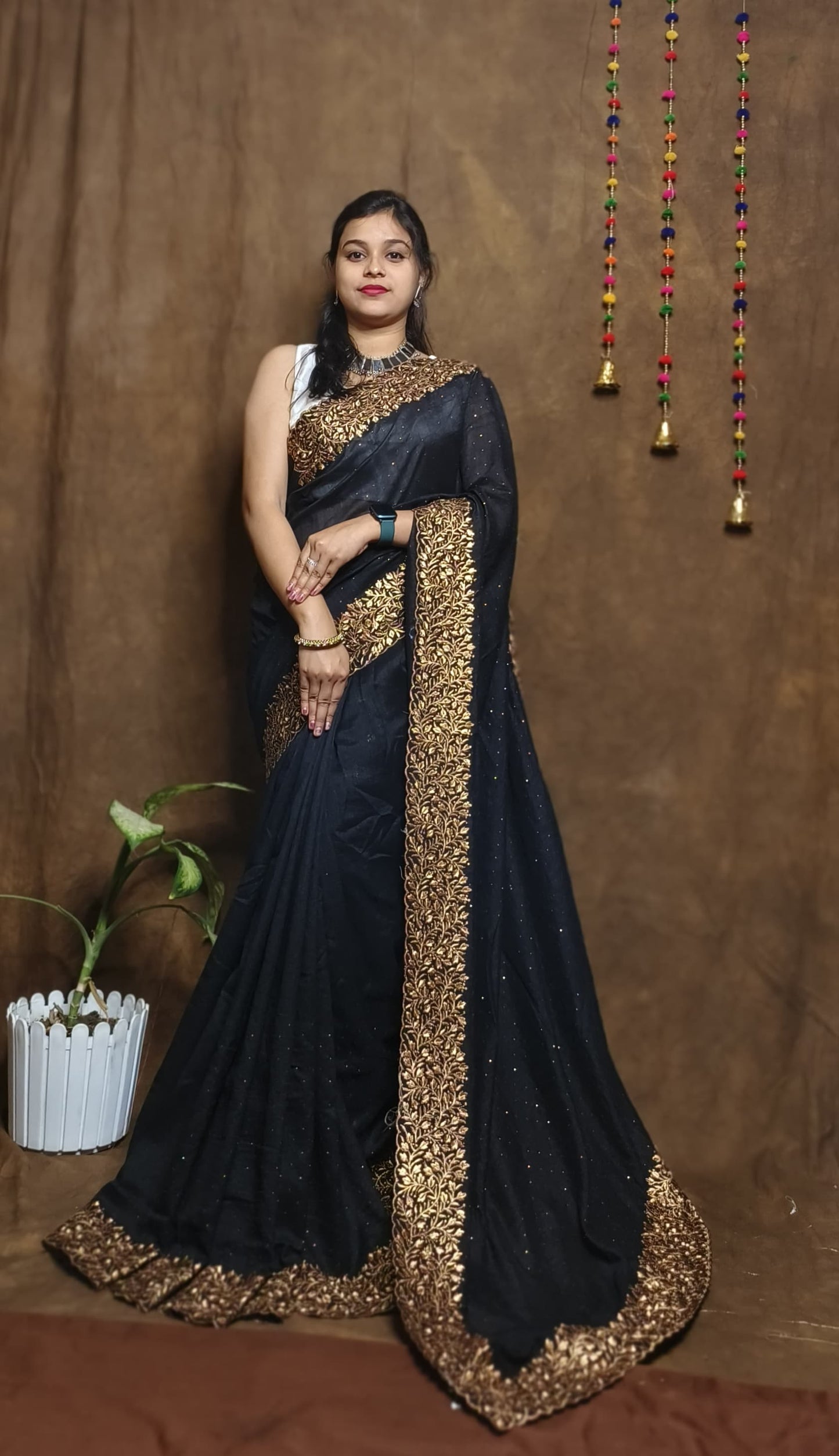 Premium Pure Vichitra Silk Saree with Heavy Zari Work Blouse