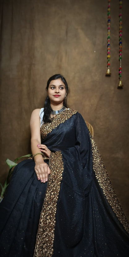 Premium Pure Vichitra Silk Saree with Heavy Zari Work Blouse