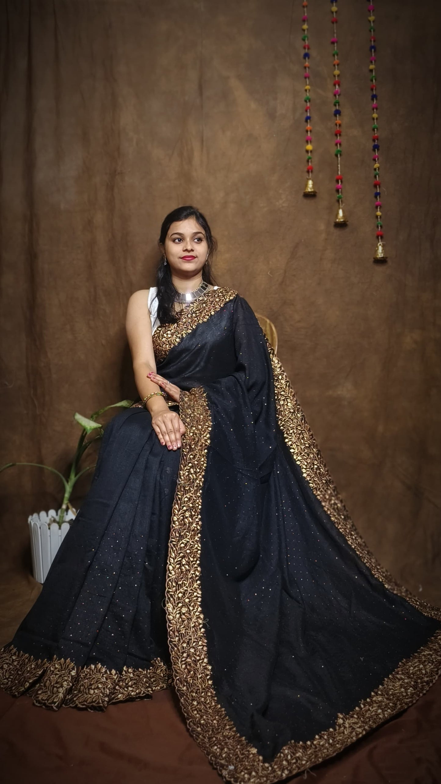 Premium Pure Vichitra Silk Saree with Heavy Zari Work Blouse