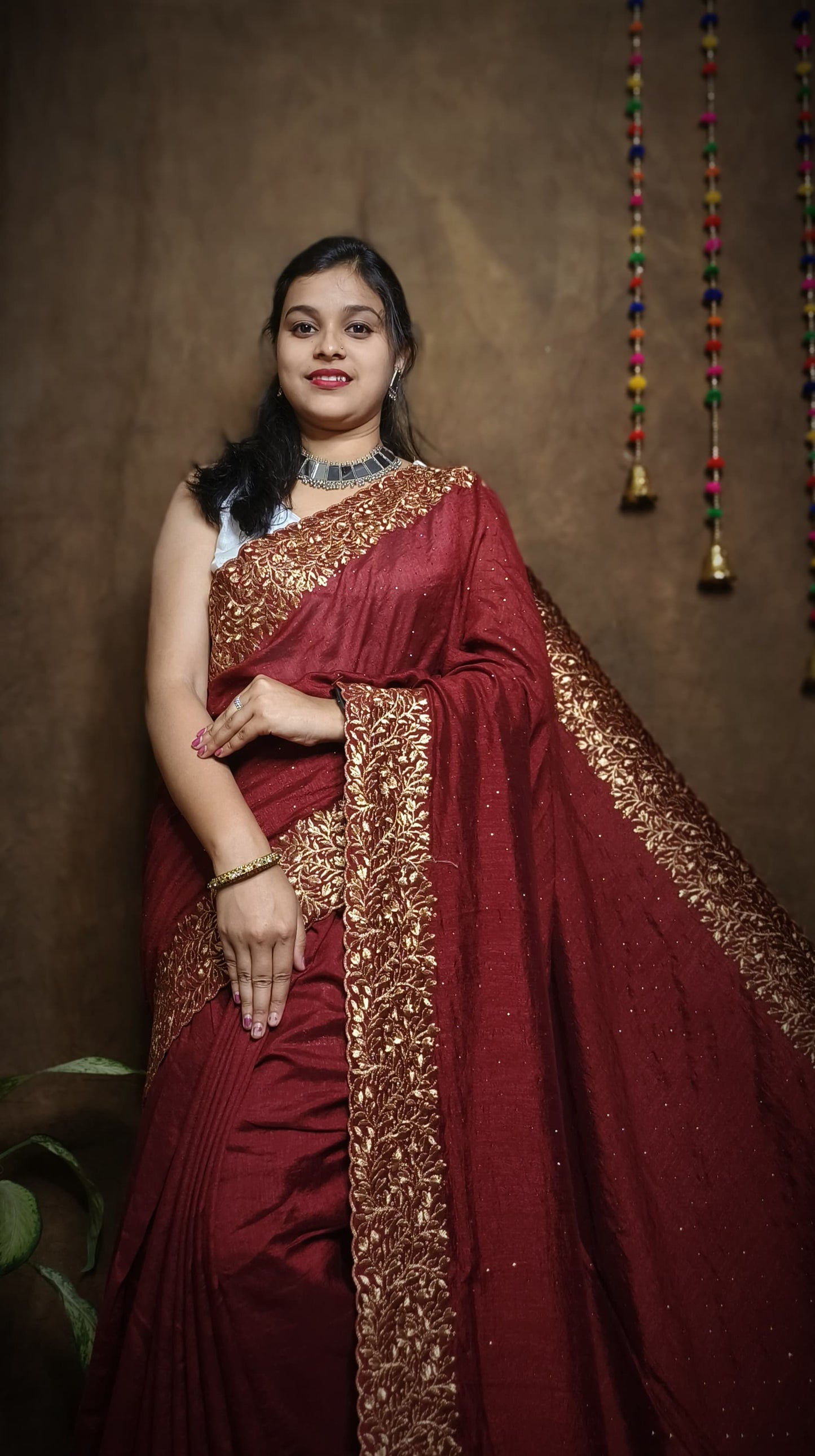 Premium Pure Vichitra Silk Saree with Heavy Zari Work Blouse