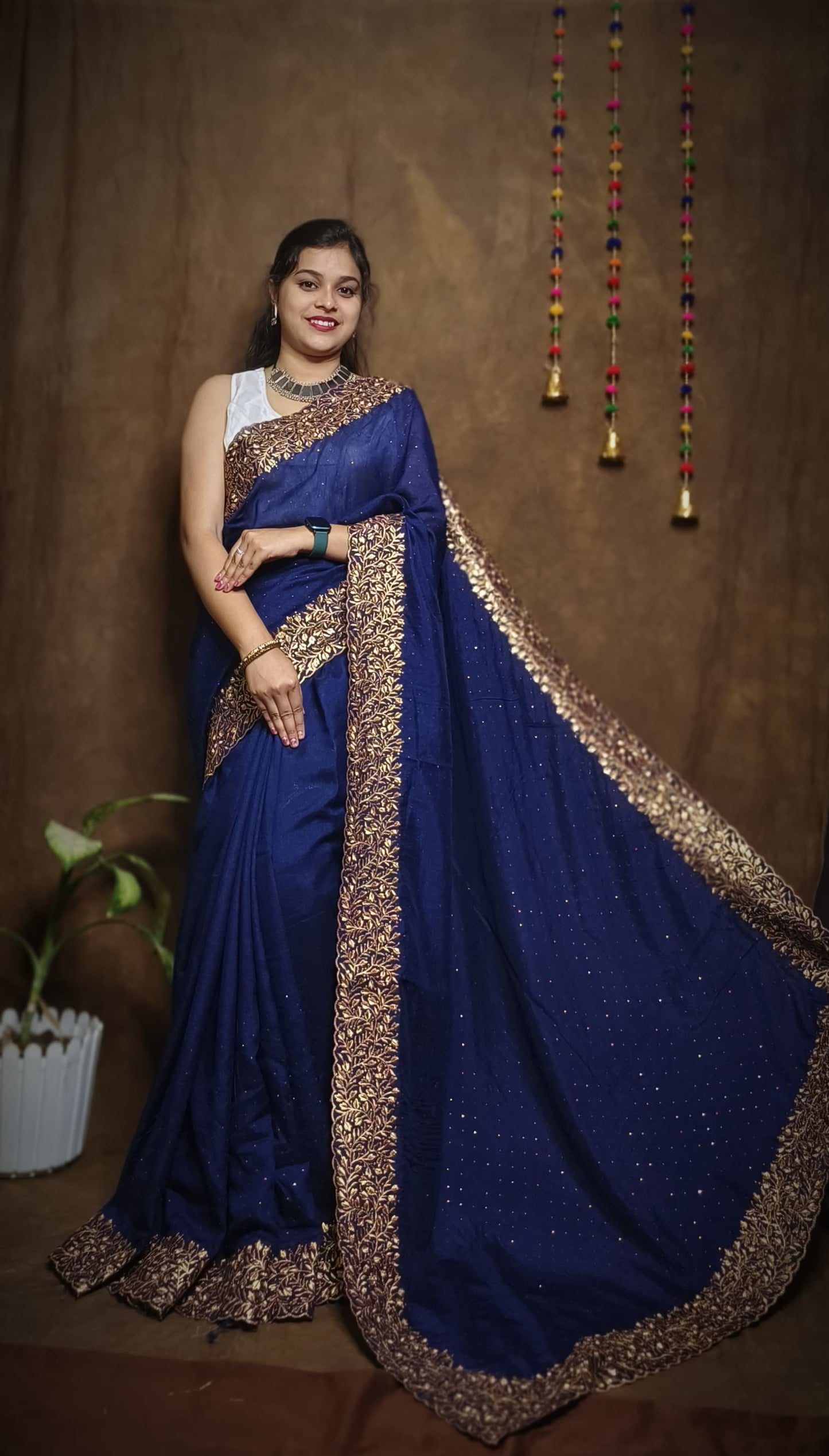 Premium Pure Vichitra Silk Saree with Heavy Zari Work Blouse