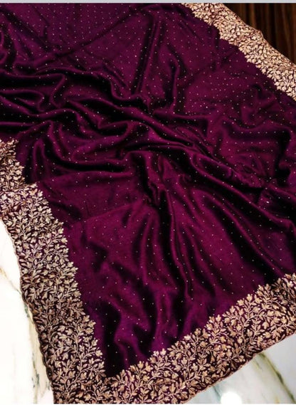 Premium Pure Vichitra Silk Saree with Heavy Zari Work Blouse