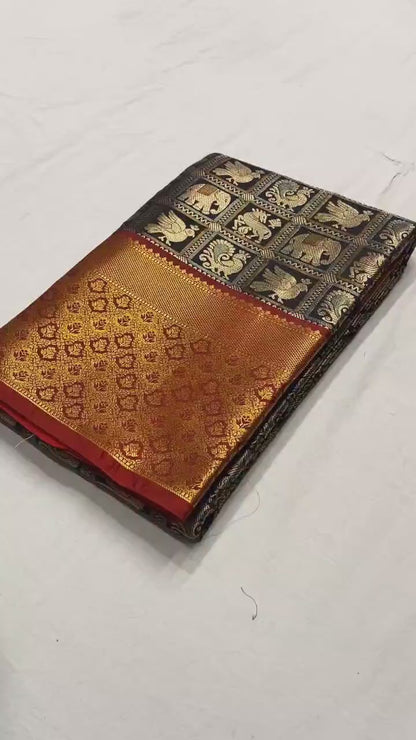 Elegant Pattu Silk Saree with Rich Contrast & Tradition