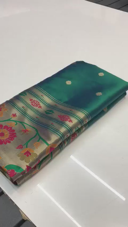 Paithani Saree with Ganga Jamuna Border and Rich Pallu