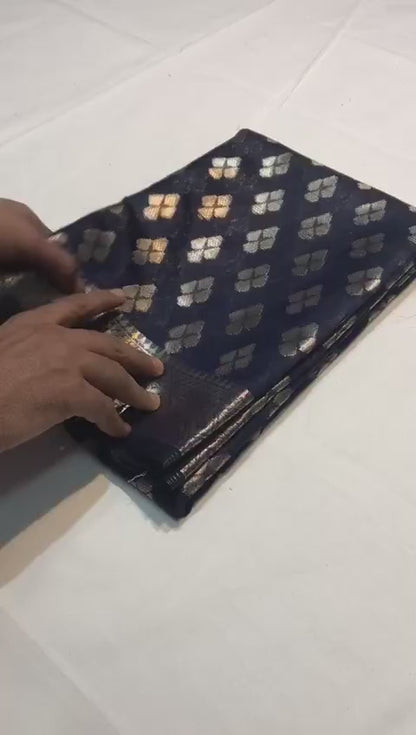 Pure Tabby Silk Saree with  Zari Elegance