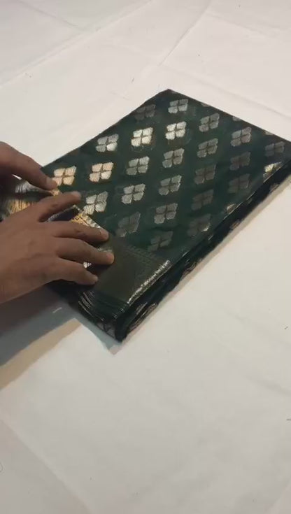 Pure Tabby Silk Saree with  Zari Elegance