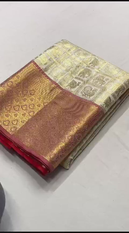 Elegant Pattu Silk Saree with Rich Contrast & Tradition