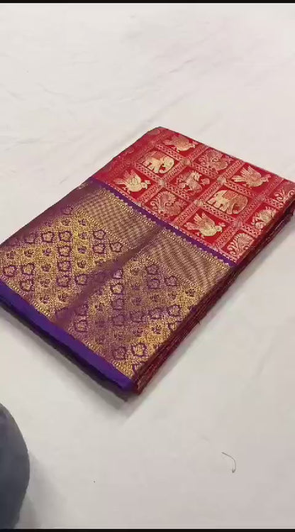 Elegant Pattu Silk Saree with Rich Contrast & Tradition