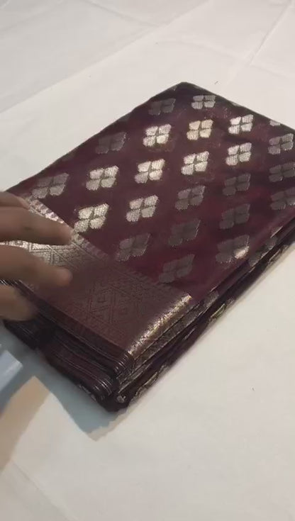 Pure Tabby Silk Saree with  Zari Elegance