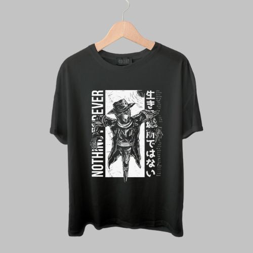 Men's Oversized Graphic T-Shirt – "Nothing Ever" Anime-Inspired Design